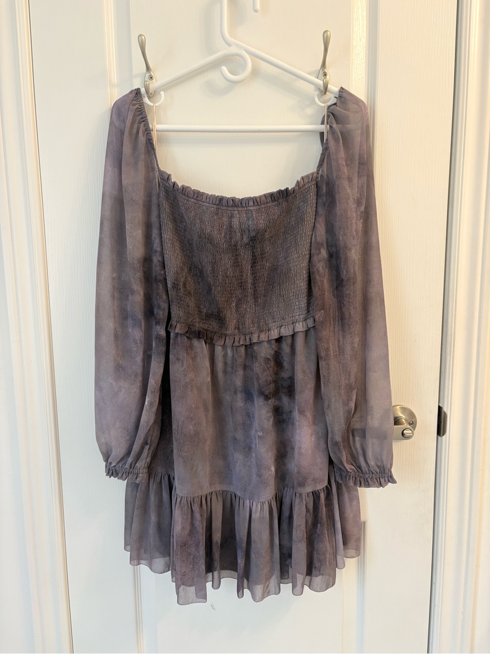 Wilfred Smocked Knit Top in Dusty Lavender Gray
